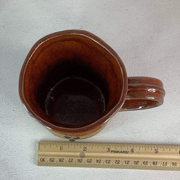 Takahashi Le Chef Pottery Chefs Hat Mug Hand Painted Stoneware Set of Two Brown - Picture 8 of 11